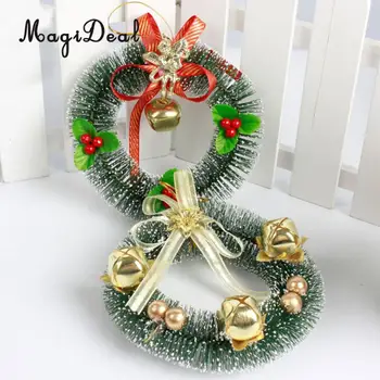 Dirbtinis Adata Pušies Medžio Vainikas Žiedas Varpas Girliandą Kalėdų Ornamentu Durys, Sienos Firplace Mantel Namų Dekoracijos