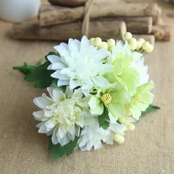 Dirbtinių Gėlių Dahlia Uogų Puokštė Šilko Daisy Žalias Lapas Namų Puošybai Vestuvių Ūkyje Gėlių Kelių Sienos Netikrą Gėlės