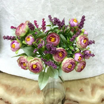 Dirbtinių Rožių Žiedai, Vestuvių Nuotaka Valdos Gėlių Puokštė Šilko Netikrą Gėlių Sode Dekoravimo, Modeliavimo Augalai
