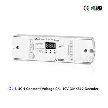 DL-L 4CH CV 0/1-10V DMX512 Dekoderis, DMX512, kad 0/1-10V signalo dekoderis su skaitmeniniu ekranu DMX512 led valdiklis