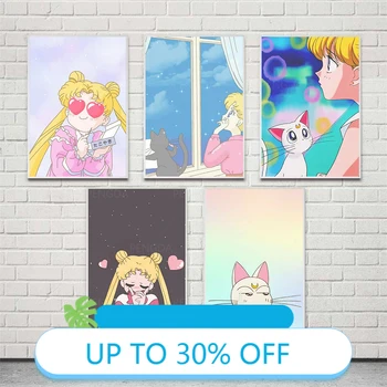 Drobė, Tapyba Anime Plakatai Mielas Animacinis Personažas Sailor Moon Sienos Meno Nuotrauką gyvenamojo Kambario, Apdaila, Namų, Deco
