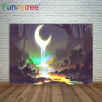 Funnytree Fone dažų iliustracijos laukinės gamtos fone apdailos photocall fotografijos backdrops vaikams