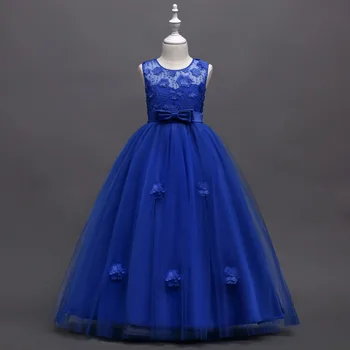 Gėlių mergaitė vestuvių suknelė mini tinklinės siuvinėjimo gale suknelės vaikas minkštas verpalai princesė lacework mielas suknelė 16