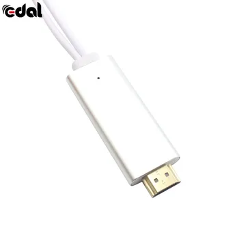 HDMI Kabelis, HDTV Adapteris AV Kabelis 8 Pin/Micro USB į HDMI 1080P iPhone 5 6 S Plius 