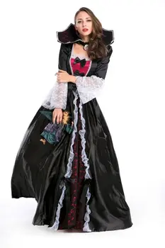 Helovinas Kilnus Karalienė Vampyro Kostiumas Seksualus Gotikos Halloween Carnival Šalies Fancy Dress Moterų Velnias Cosplay Kostiumas
