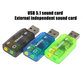 Išorinė USB Garso plokštė Audio Adapteris 5.1 virtualus 3D USB 3,5 mm mikrofono, Garsiakalbio ir ausinių Sąsaja Nešiojamas KOMPIUTERIS