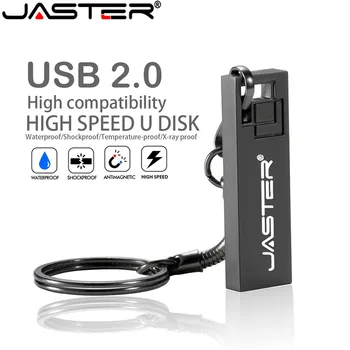JASTER Mini Cube Metalo Sidabro USB Flash Drive 4GB 8GB 16GB 32GB 64GB Realias galimybes Flash Disko 2.0 LOGOTIPĄ Didmeninės