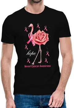 Juokinga Flamingo Tikiuosi, Kad Gėlių Mylėtojas Krūties Vėžio Sąmoningumo T-Shirt Naujas Vasaros Cool Vyrai Tee Kvėpuojantis Medvilnės Trumpomis Rankovėmis Marškinėliai