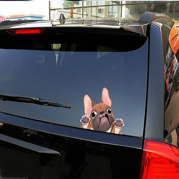 Juokingas Šuo Buldogas Atspindintis Automobilių Lipdukai Lipdukai Vandeniui Gyvūnų, Animacinių Filmų Šuo, Automobilių, Motociklų Lipdukai
