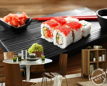 Jūros gėrybės Sushi Ryžiai, Ikrai Maisto foto tapetai papel de parede,svetainė, valgomasis, virtuvė, restoranas, baras, suši parduotuvė freskos