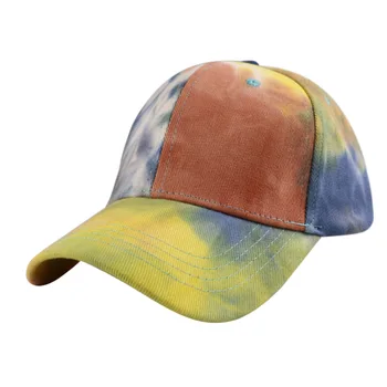 Kaklaraištis dažyti skrybėlę vyrų vasaros medvilnės beisbolo kepuraitę Snapback skrybėlę unisex mados gradientas skrybėlę lauko sporto, laisvalaikio bžūp