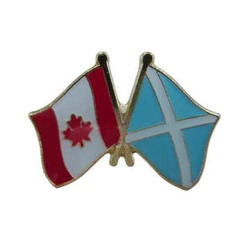 Kanados ir Škotijos kryžiaus vėliava atlapas pin ženklelis+Geležies, padengtą žalvario+dažai+epoksidine+drugelis 