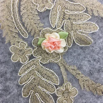 Karšto pardavimo Išskirtinį siuvimo reikmenys gėlių nėrinių apykaklę siuvinėjimo nėrinių Audinio kostiumas 