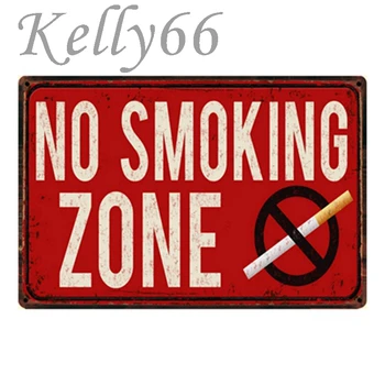 [ Kelly66 ] nerūkymo ZONOS Alavo Pasirašyti Plakatas Namų Dekoro Parduotuvės Sienos Apnašas Metalo Dažymas Lašas laivybos 20*30 CM Dydžio y-1245