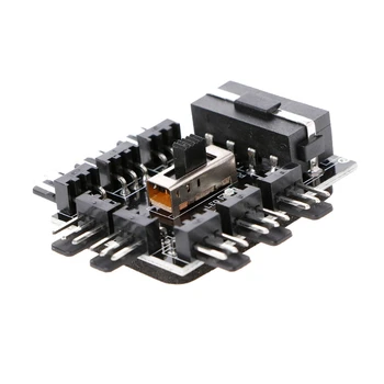 KOMPIUTERIO IDE Molex 1 Iki 8 Way Splitter Aušinimo Ventiliatorius Hub 3-Pin 12V Elektros Lizdas PCB Plokštę