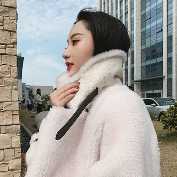 Korėjos Avių Shearling Nekilnojamojo Žiemos Paltai Moterims Ėriukų Kailio Švarkelis, Striukė Abrigos Mujer Invierno 2020 MK299YY682