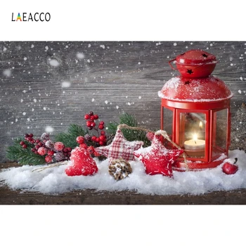 Laeacco Kalėdų Sniego Raudonųjų Žibintų Medžio Lenta Fotografijos Fonas Kūdikių Naujagimių Naujųjų Metų Dekoracija Foto Studija Backdrops