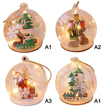 LED Kalėdų Kamuolys Kalėdinė Dekoracija Namuose Vestuvių Snaigės Stiklo Dekoravimo Kalėdų Stalo Ornamentas