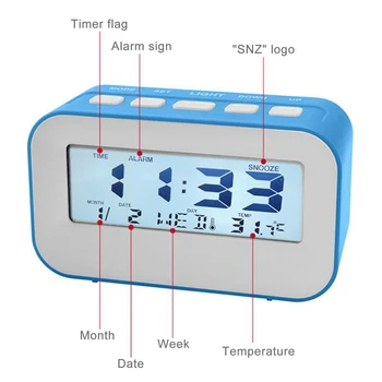LED Skaitmeninis Laikrodis-Žadintuvas Elektroninis Laikrodis Smart Išjungti Šviesos Backlight Ekranas Temperatūra Kalendorius Atidėjimo Funkcija Studentų Darbo