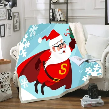 Linksmų Kalėdų Flanelė Antklodę ant Lovos, Sofa-Namų Tekstilės Pliušinis Lovatiesė Cove Berniukų, Mergaičių Naujųjų Metų Dovana /Kalėdos