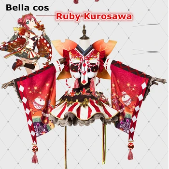 Lovelive saulės Aqours Red Maple leafs Jūs Watanabe cosplay kostiumų Kimono suknelę Halloween Carnival Anime komplektus gražus-sparnas