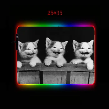 Mairuige Mielas Balta Katė RGB Žaidimų Pelės Mygtukai Gamer Kompiuteris, LED Apšvietimas, USB Didelis Kilimėlis Spalvingas, neslidžia Stalas Pelės Kilimėlis