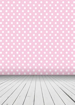 Medžiaga Išspausdinta Fotografija, Filmavimo Photobooth Reklama Fone Pink Dots Vinilo Tapetai Backdrops Reklama Baltos Medienos Grindų