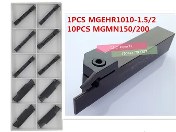 MGEHR1010-1.5/MGEHR1010-2 1pcs+ MGMN150-G/MGMN200-G 10vnt 11pcs/set CNC staklės, įrankiai, metalo Apdirbimo plieno ir Nerūdijančio plieno