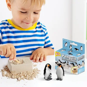 Mini Kasti Rinkinys Pingvinas Žaislai Kasimo Gipso Blokas Pingvinai modelis Mokslo Ištirti Kasybos Žaislas Vaikams, dovanos, švietimo Dėlionė