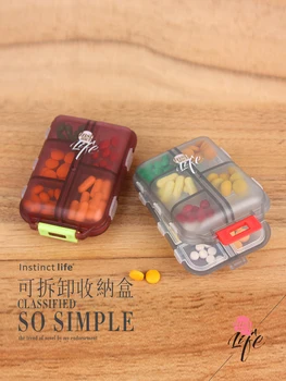 Mini Mažosios Plastikos Mielas Tabletes Organizatorius Nešiojamų Kelionių Stačiakampio Medicina Box Dizainas Guarda Mascarillas Namų Decore Ec50sn