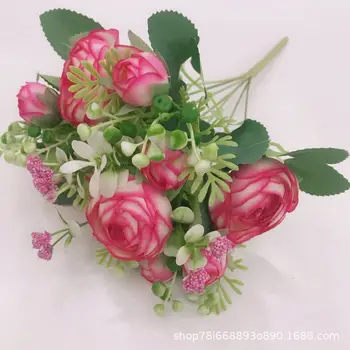 Modelis Hydrangea Rose Namų Puošybai Augalų Sienos Vestuvių Rankiniai lu lian Pažiedžiai Žalia Augmenija, Gėlių kompozicijų pei cai Flo