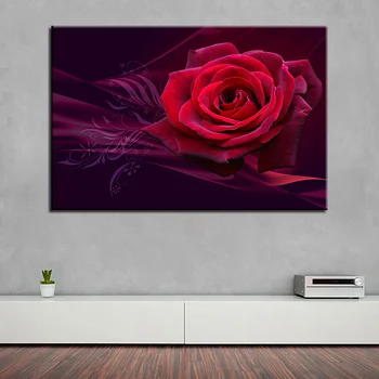 Modulinė Nuotraukos, HD Spaudinių Drobės Tapybos Gėlių 1 vnt Rožių Namų Puošybai Augalų Sienos Meno Kambarį Kūrinys Plakatas