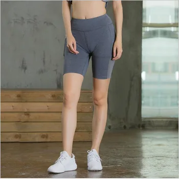 Moterų Aukšto Tamprumo Antblauzdžiai Kišeniniai Liesas Sporto Kelio Ilgis Vidpadžiai Plius Dydis Fitneso Quick Dry Capri Pants 6 spalvų