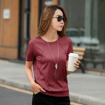 Moterų drabužiai yra labai paprasta, didelio dydžio, purios vientisos spalvos klostuotas kailis, trumpomis rankovėmis T-shirt. korėjos drabužių