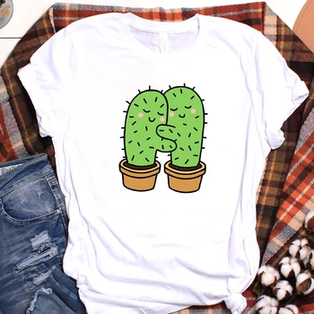 Moterų Lady Marškinėliai vis Dar Auga Kaktusas Išspausdintas Ponios Marškinėlius trumpomis Rankovėmis Tee Marškinėliai Moterims, Moterų Topai Rūbų, Grafinis T-shirt