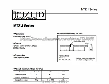 MTZ J T-72 MTZJ MTZJT-77 3.3 B 3.6 3.6 B MTZJT-773.3 B MTZJT-773.6 A MTZJT-773.6 B 3.3 V 3,6 V 500MW MSD PADARYTI-204AG PADARYTI-34 DO34