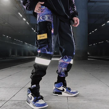 Multi Kišenės Krovinių Haremas Jogger Kelnės Vyrams Hip-Hop Mados Atsitiktinis Track Kelnės Streetwear Harajuku 2020 Naujas Vyrų Sweatpants