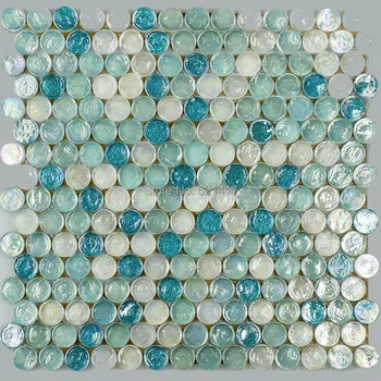 Mėlyna kristalų, stiklo mozaikos plytelės HMGM1116B backsplash virtuvės sienų plytelių lipdukas vonios kambario grindų plytelių nemokamas pristatymas