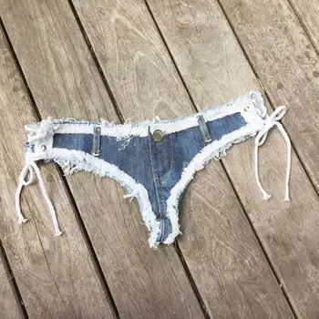 Nauja vasaros moterų džinsinio šortai karšto 2021 itin trumpas naktinis klubas moterų sexy mažas juosmens kankina skyles