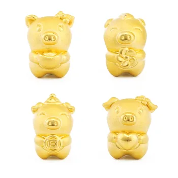 Naujas Atvykimo 24K Geltonojo Aukso Pakabukas Moterų 999, Auksas 3D Kiaulių Pakabukas