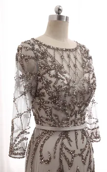 Naujas Atvykimo Ilgą vakarinę Suknelę 2020 M. Scoop ilgomis Rankovėmis-Line Duobute Nėrinių Grindų Ilgis Prom Dresses Vestido de festa