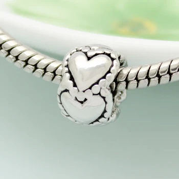 Nemokamas pristatymas Širdies Žavesio Apyrankę Tarpiklis Europos Granulių Modelio Žavesio karoliukai tinka Pandora žavesio apyrankę