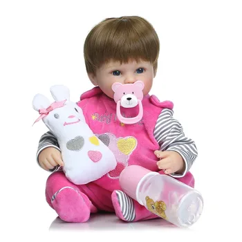 NPK Lėlės 40cm Silikono Reborn Baby Lėlės vaikams Partneris, Žaislai Mergaitėms Kūdikis Gyvas, Minkšti Žaislai boneca atgimsta oyuncak bebek lėlės, žaislai