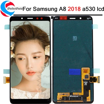 Patikrintas Samsung Galaxy A8 2018 A530 A530F A530DS A530N SM-A530N LCD Jutiklinis Ekranas skaitmeninis keitiklis Surinkimo Samsung LCD A530