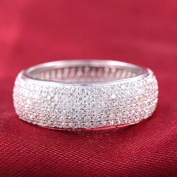 Pilnas mažų baltų kristalų žiedai moterims balto aukso spalvos mados piršto žiedai shinestone žavesio papuošalai Nemokamas pristatymas CC196