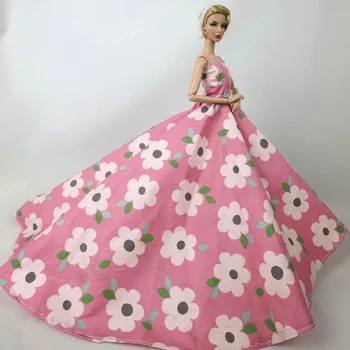 Pink Gėlių Gėlių Lėlės Drabužiai Vestuvinė Suknelė Barbie Lėlės Drabužiai Aukštos Kokybės Komplektus 1/6 BJD Lėlių Priedai