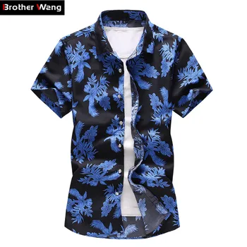 Plus Size 5XL 6XL 7XL Vyrų Gėlių Marškinėliai 2020 Metų Vasaros Naujo Stiliaus Mados Atsitiktinis Havajų Trumpas Rankovės Marškinėliai Vyras Prekės Rūbai