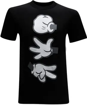 Popieriaus Žirklės Animacinių filmų Rankas s Humoras Juokingas T-Shirt Stiliaus trumpomis Rankovėmis Spausdinti Marškinėliai Spausdinami Marškinėliai Vasaros Ejs
