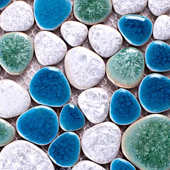 Porceliano Dangus Mėlynas, sumaišyti Ežero Žalios spalvos akmenukas keramikos mozaikos plytelių vonios kambario grindų plytelės Virtuvės Backsplash