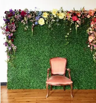 Puikiai Vestuvių žalia žolė sienos acija namų rinkos viešbutis parduotuvė dekoratyvinių augalų sienos vestuvių žolės, gėlių sienos
